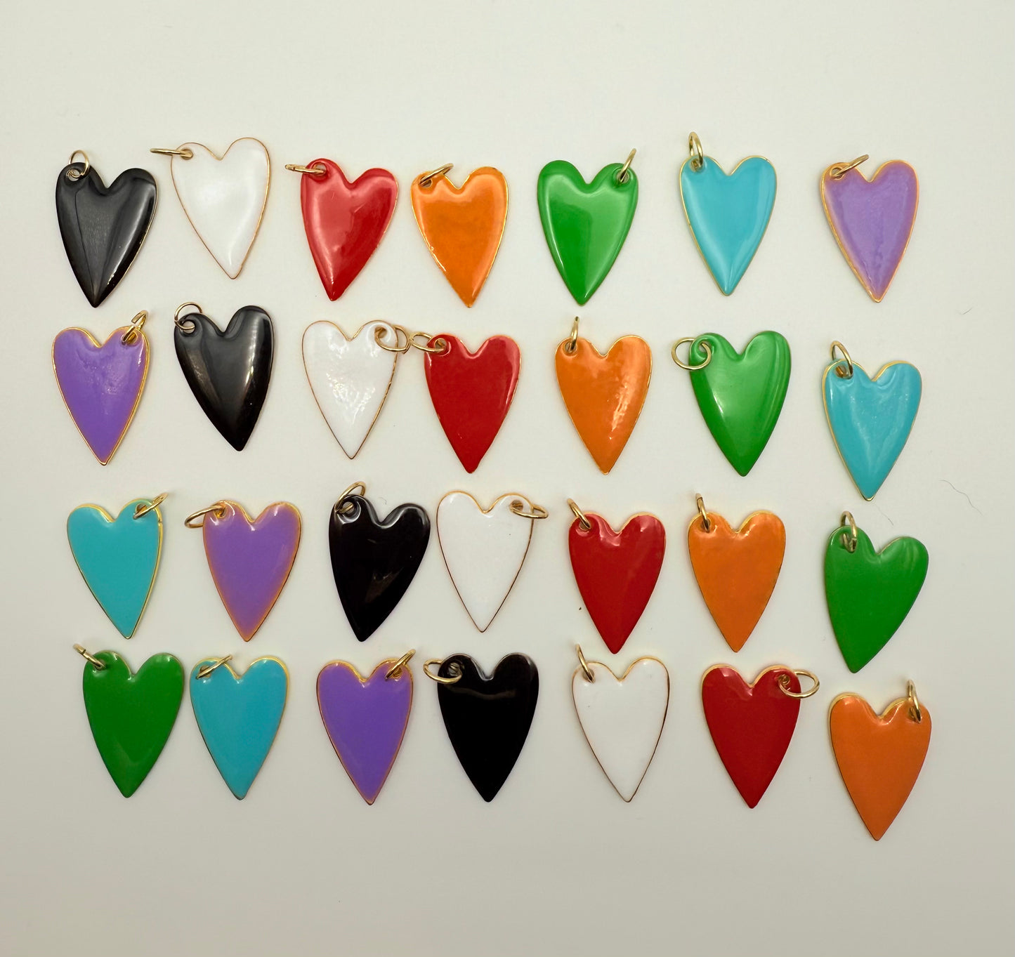 enamel heart charm