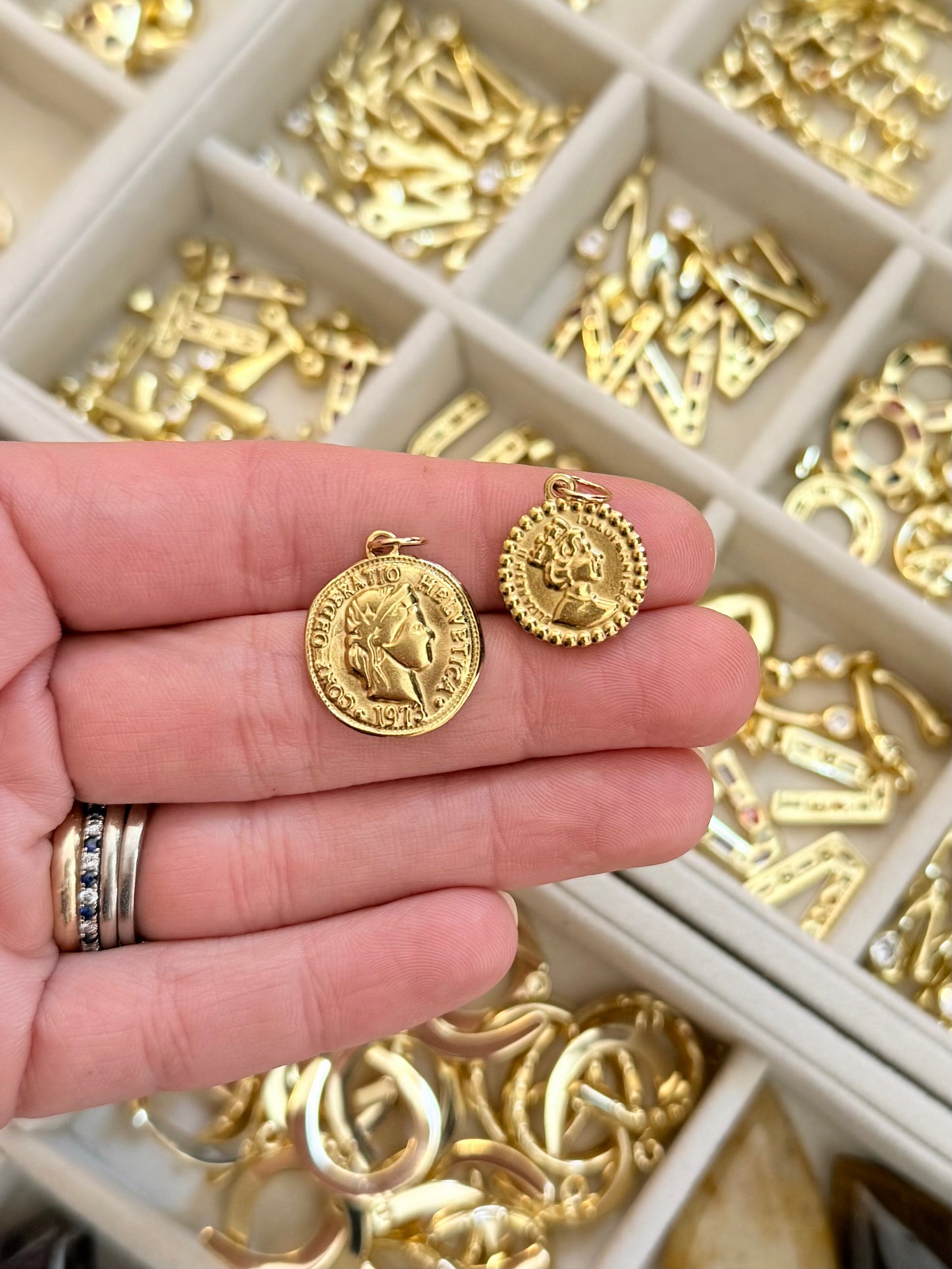 gold coin charm