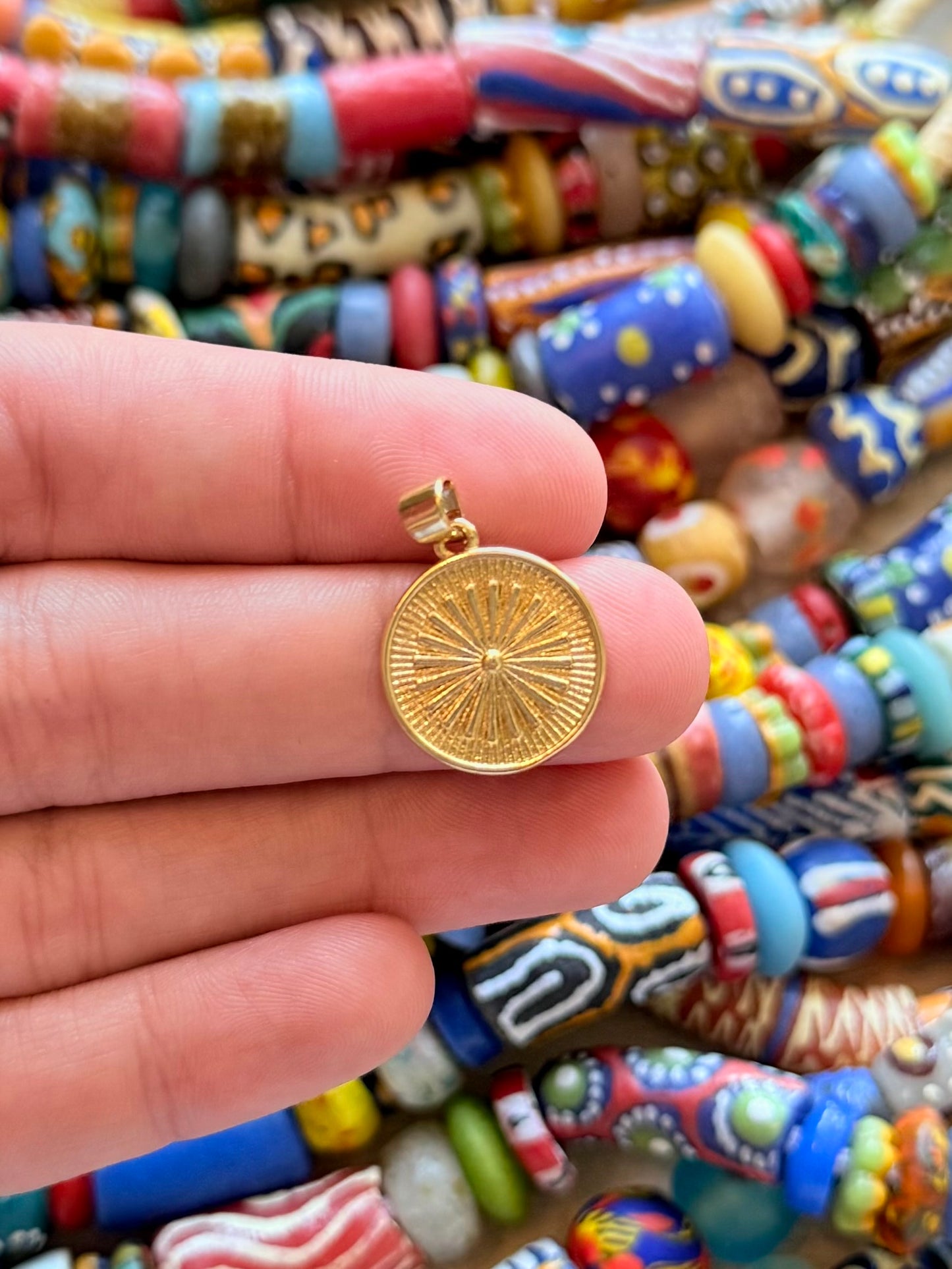 small gold disc charm