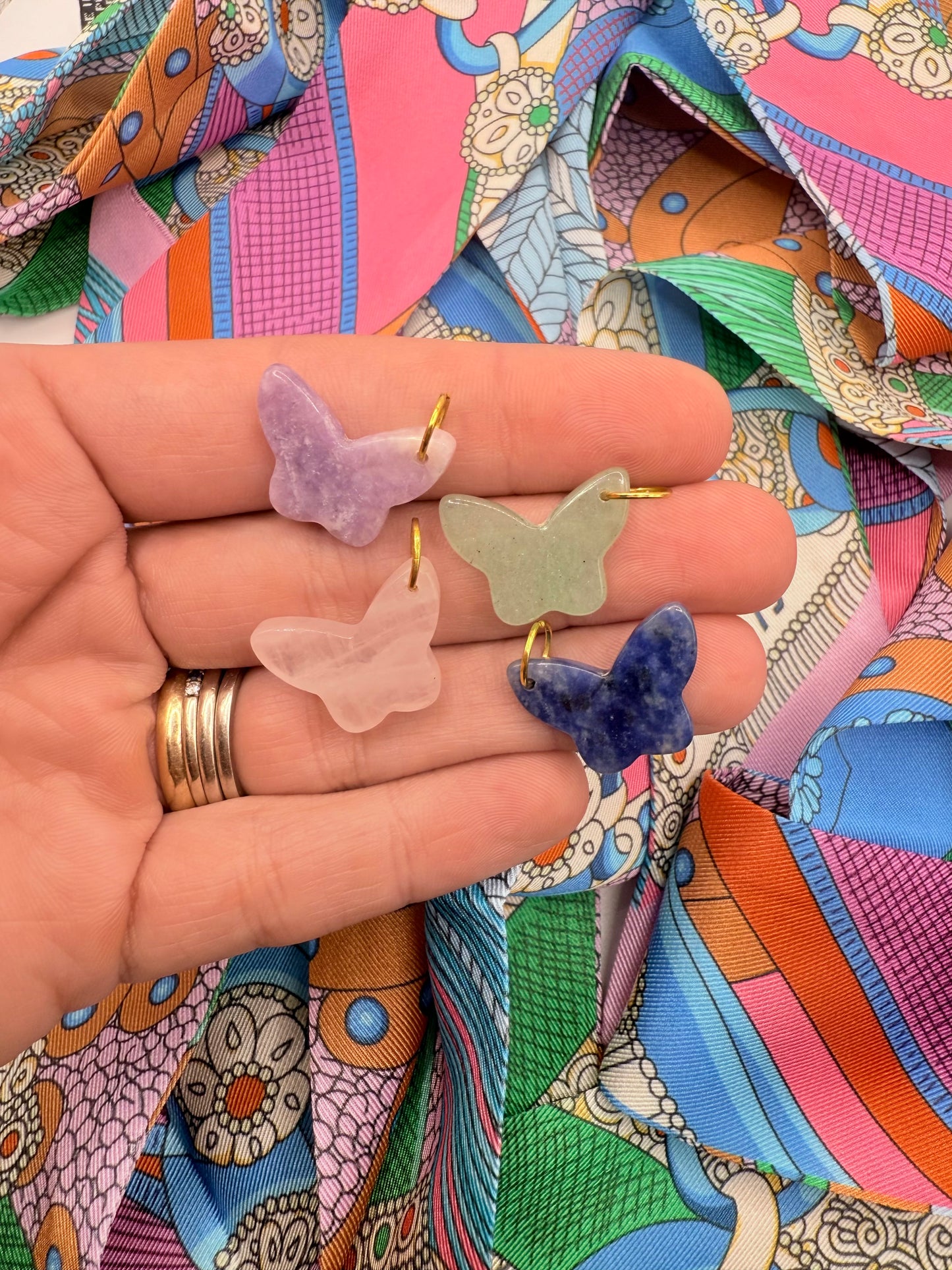 gemstone butterfly charm