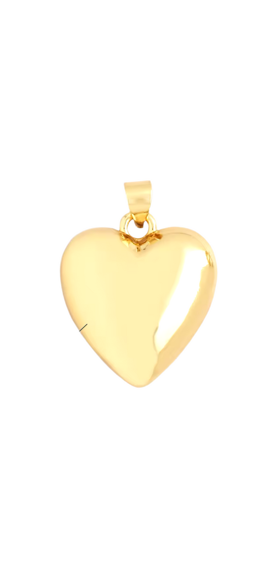 puffy gold heart charm