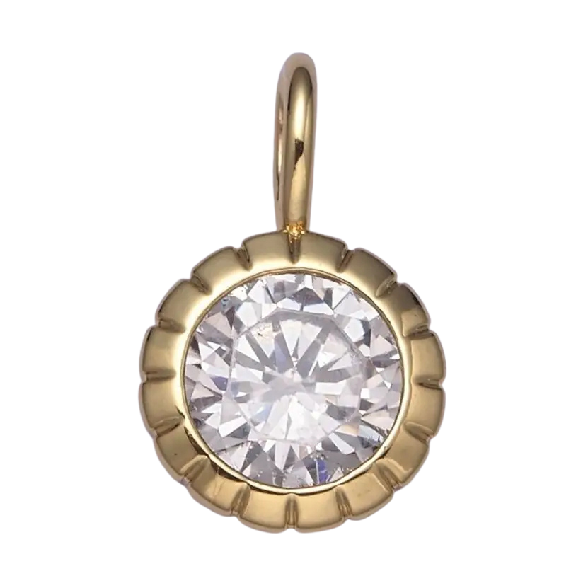 crystal bezel charm