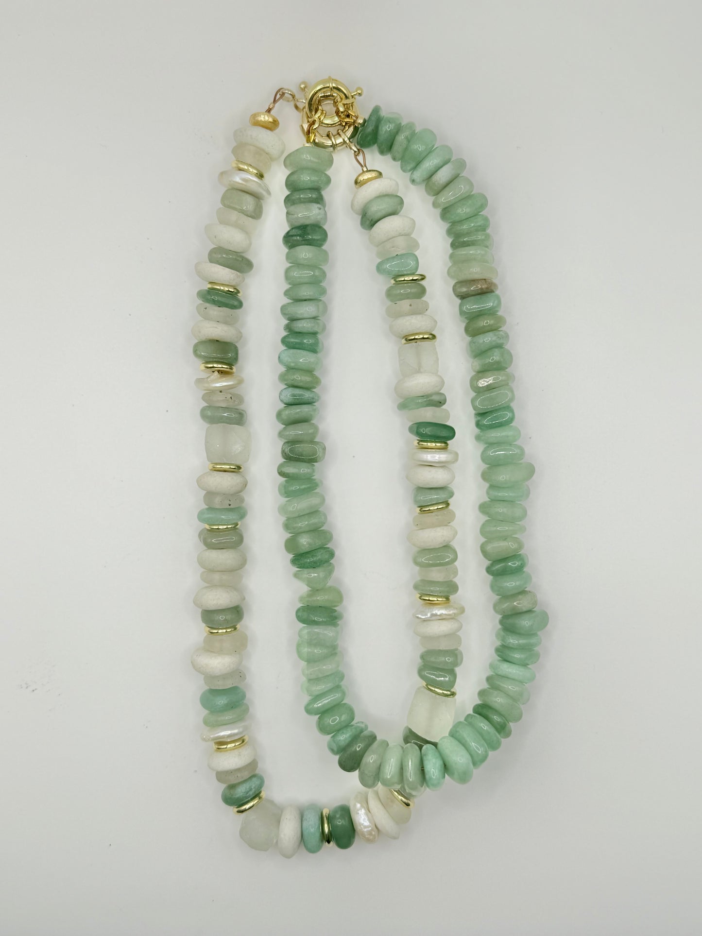 Bold chunky mint beaded necklaces with oversized beads, perfect for making a vibrant fashion statement and adding a pop of color.