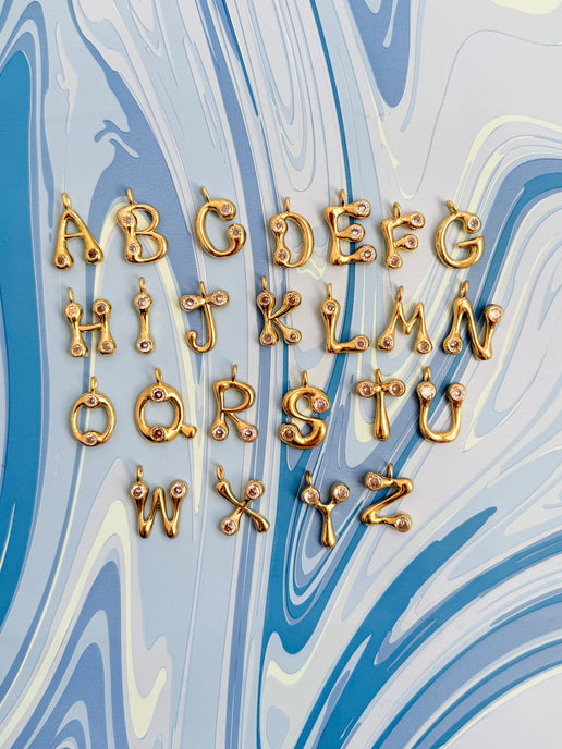 bubble letter charm