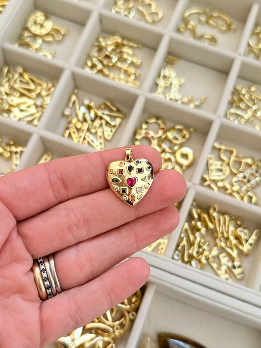 disco heart charm
