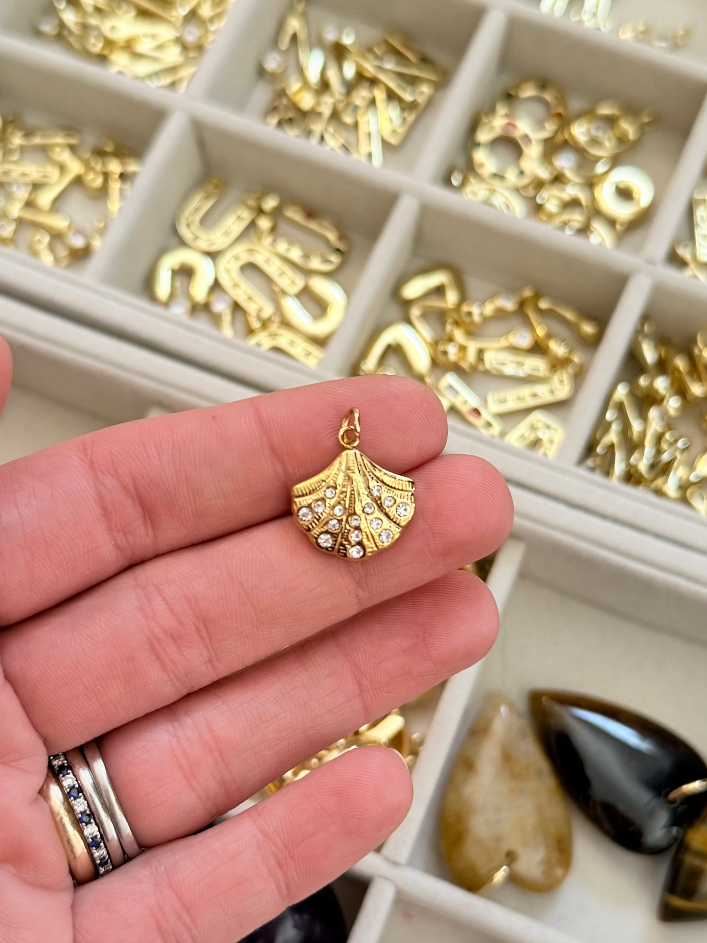 gold shell charm