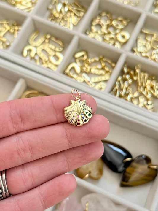 gold shell charm