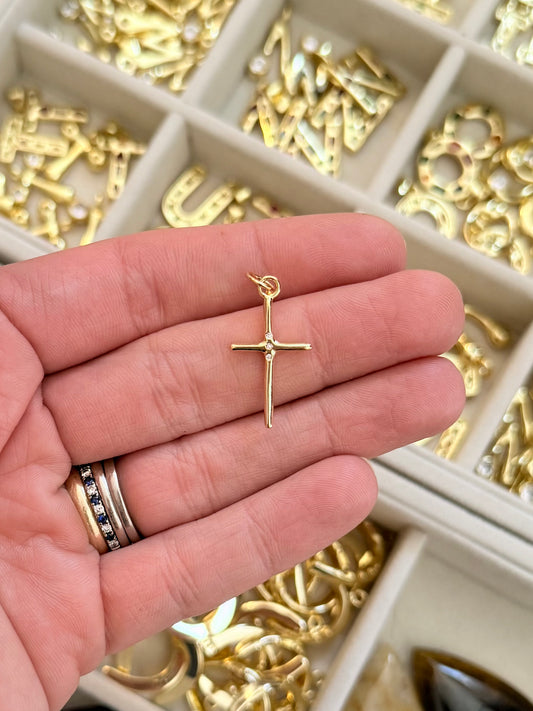 gold cross charm