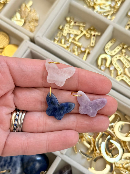 gemstone butterfly charm
