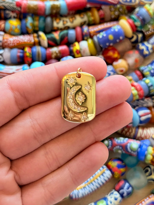 moon tag charm