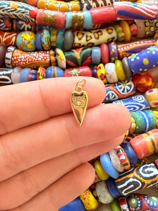 tiny evil eye heart charm